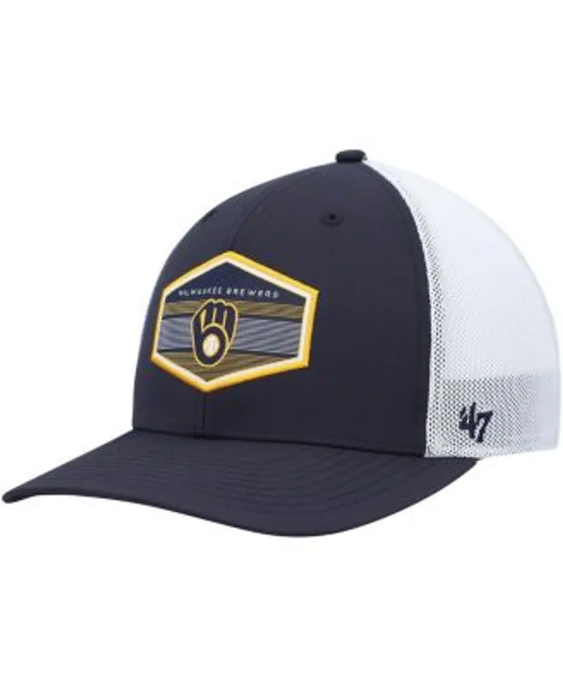 Milwaukee Brewers 47 Brand Navy Trucker White Mesh Snapback Hat