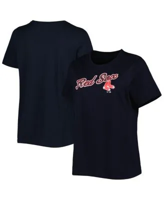 Boston Red Sox Fanatics Branded Women's Iconic Pinstripe Raglan Scoop Neck  T-Shirt - White