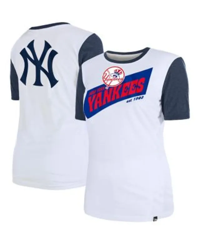 New Era Women's White New York Yankees Colorblock T-shirt