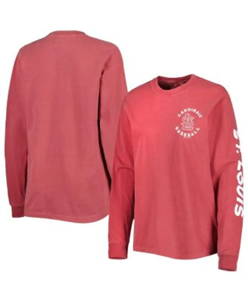 Soft As A Grape Women's Red St. Louis Cardinals Team Pigment Dye Long Sleeve  T-shirt