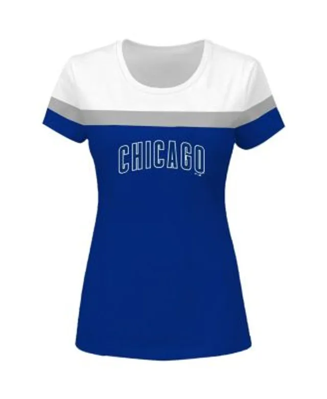 Women's White/Royal Los Angeles Dodgers Plus Size Colorblock T