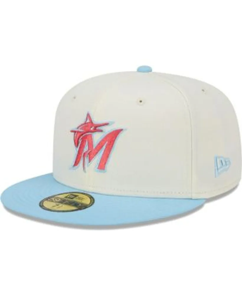 New Era Men's White and Light Blue Miami Marlins Spring Color Two