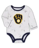 Atlanta Braves Newborn & Infant Dream Team Bodysuit, Hat & Footed Pants Set  - Navy/White