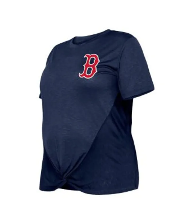 New Era Women's Navy Boston Red Sox Plus Two-Hit Front Knot T-shirt