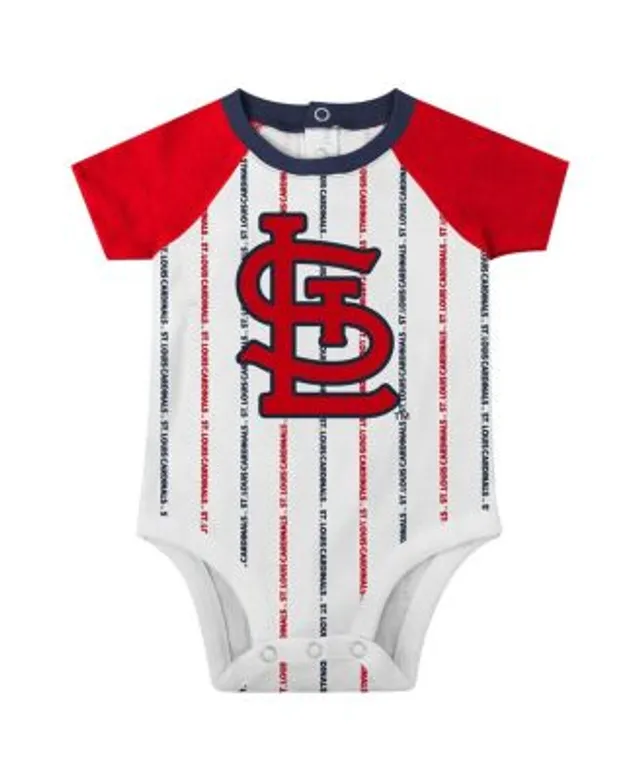 Outerstuff Newborn & Infant White St. Louis Cardinals Three-Piece Play Ball Raglan Bodysuit Booties & Bib Set