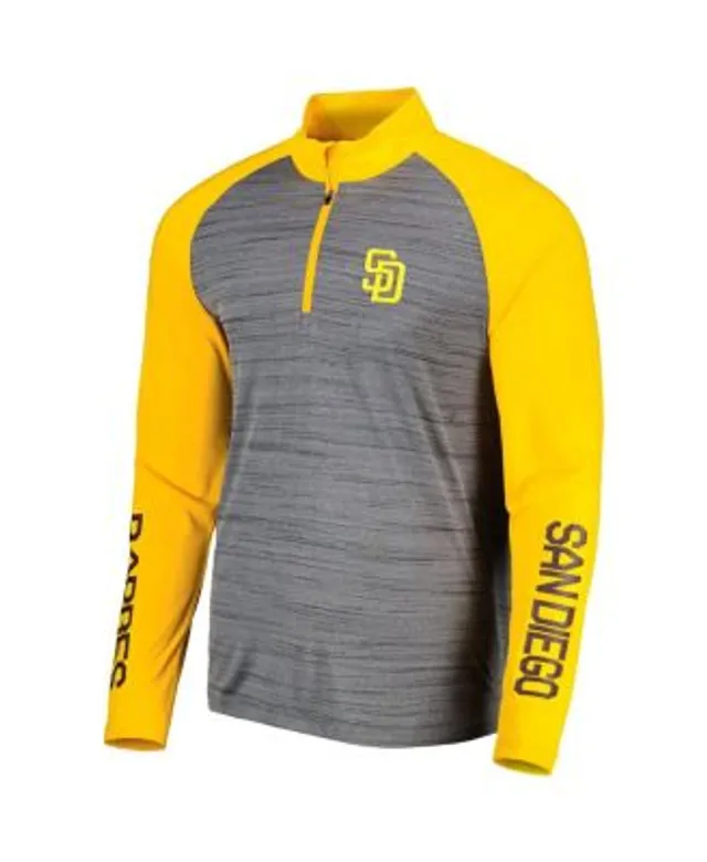 San Diego Padres Big & Tall Raglan Full-Zip Track Jacket - Brown/Heather  Gray