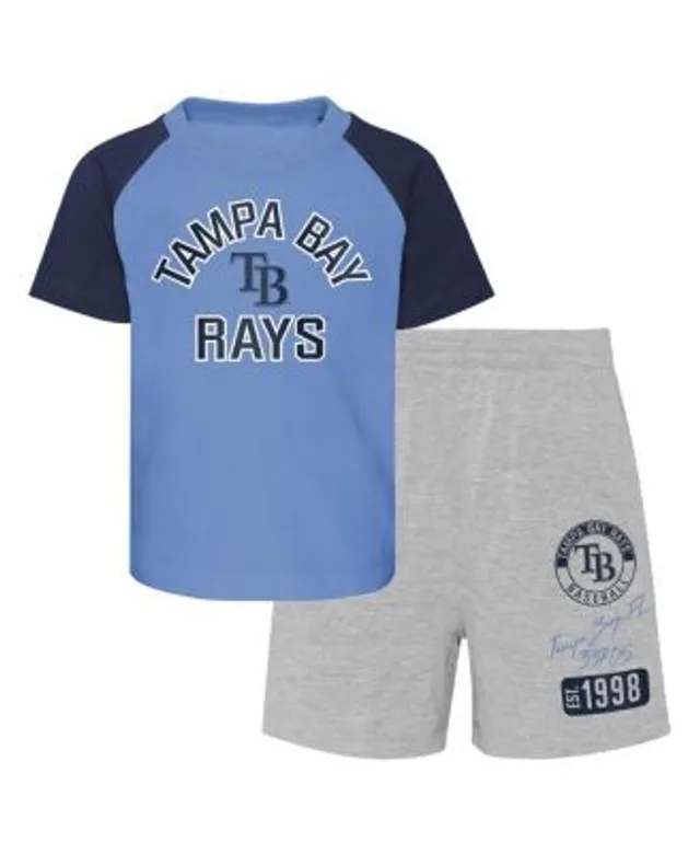 Outerstuff Infant Red/Heather Gray Texas Rangers Ground Out Baller Raglan T-Shirt and Shorts Set