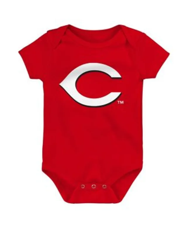 Cincinnati Reds Girls Newborn & Infant 3-Pack Batter Up Bodysuit Set -  Red/White/Heathered Gray