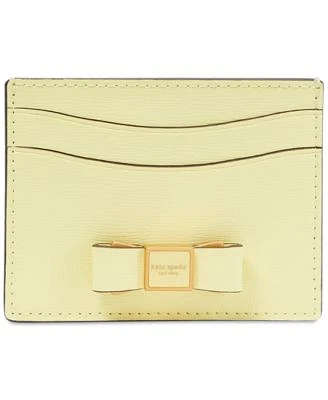 Morgan Bow Embellished Leather Card Holder