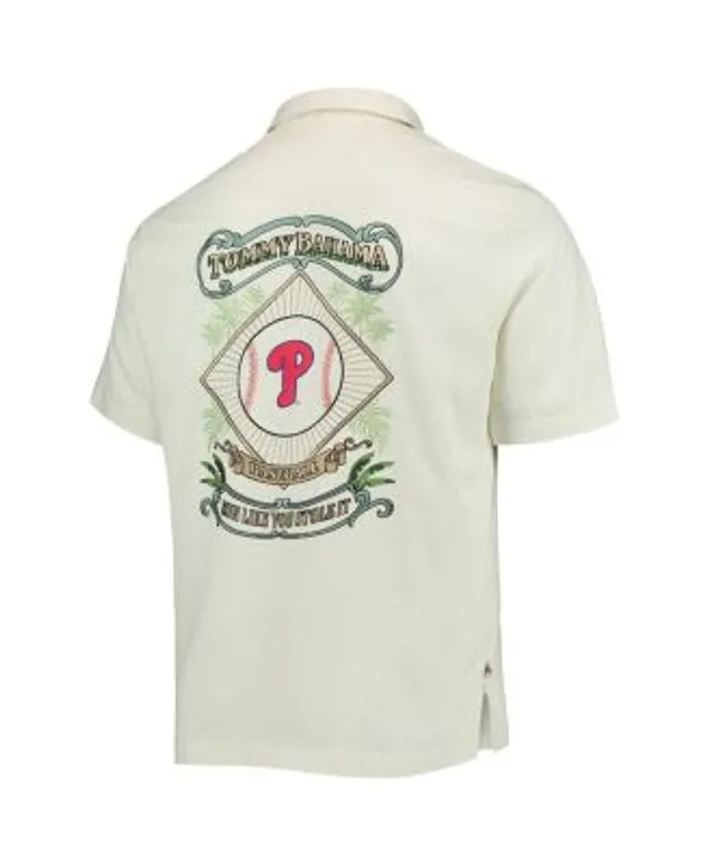 Tommy Bahama Men's Cream New York Mets Baseball Camp Button-Up Shirt