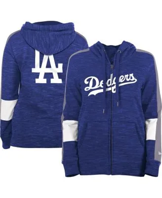 Women's Wear by Erin Andrews Royal/White Los Angeles Dodgers Plus Size Color Block Full-Zip Hoodie