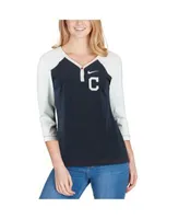 Cleveland Indians Women's Oversized Spirit Jersey V-Neck T-Shirt - Navy