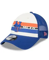 New Era Men's Cream, Royal Buffalo Bills Team Stripe Trucker