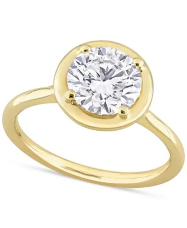 総合1位受賞 チャールズ アンド コルバード レディース リング アクセサリー Moissanite Round and Baguette  Stackable Ring 1-1/6 ct. tw. Diamond Equivalent in 14k Gold 