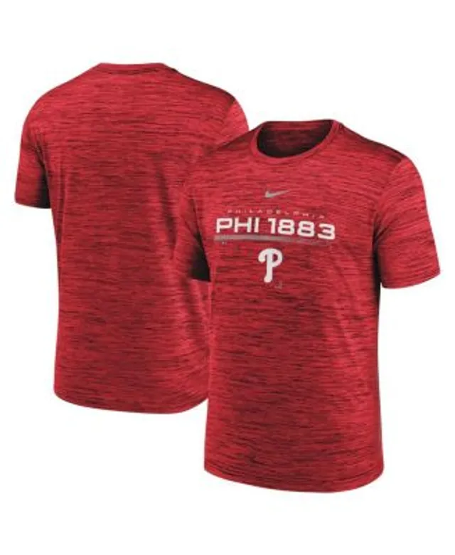 Nike Men's Red Philadelphia Phillies Wordmark Velocity Performance T-shirt