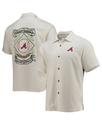 Men's Atlanta Braves Columbia Navy Slack Tide Camp Button-Up Short Sleeve  Shirt