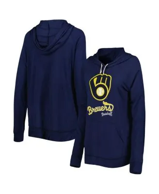 Women's Navy Milwaukee Brewers Plus Size Cloud Pullover Hoodie