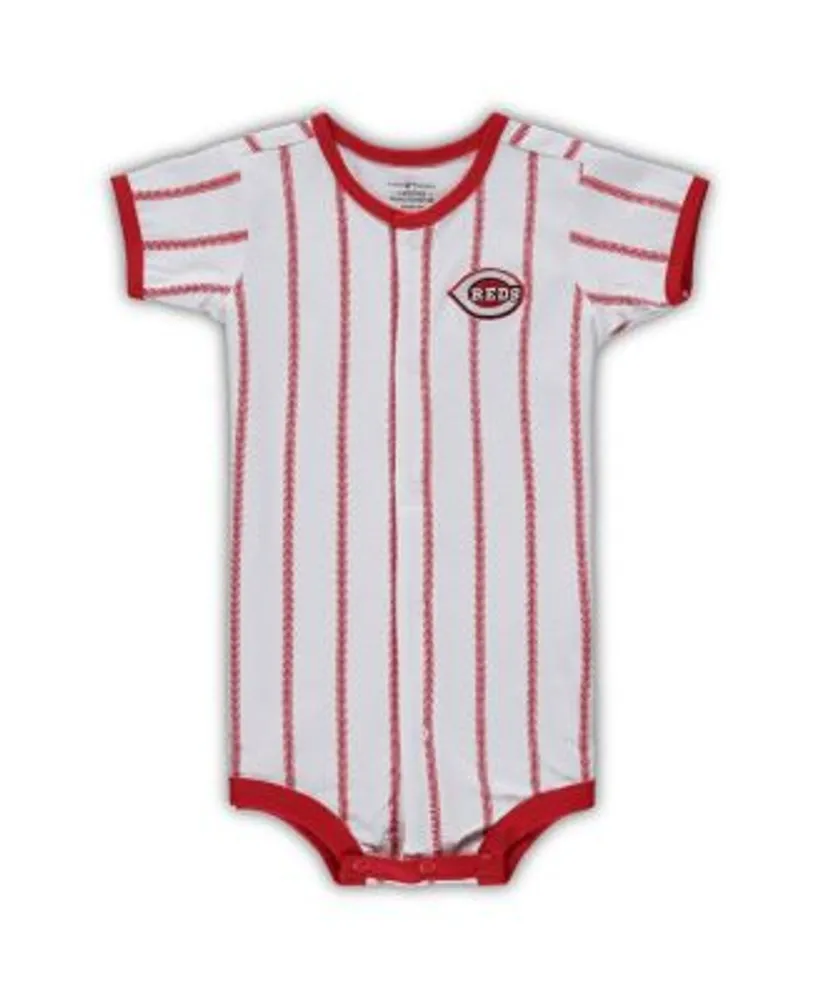 Outerstuff Infant Boys and Girls White Cincinnati Reds Pinstripe Power  Hitter Coverall