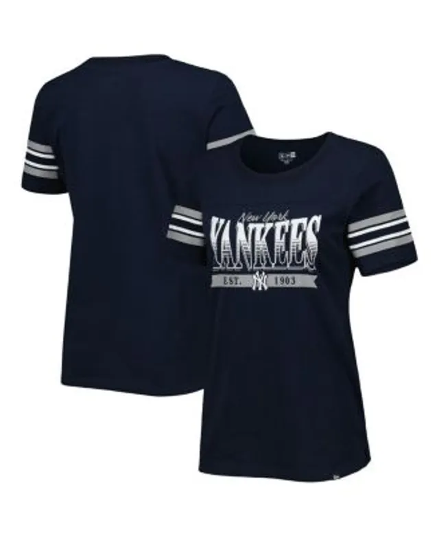 Women's Atlanta Braves New Era Navy Team Stripe T-Shirt