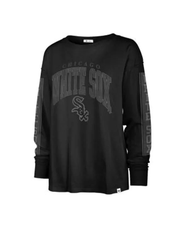 Women's New Era Black Chicago White Sox Tie-Dye Cropped Long Sleeve T-Shirt Size: Extra Small