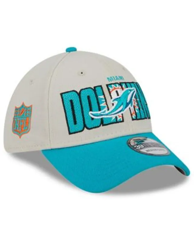 Men's New Era Heather Gray/Aqua Miami Dolphins Pop Trucker 9FORTY Adjustable Hat