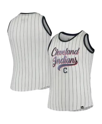 Women's New Era White/Navy St. Louis Cardinals Pinstripe Jersey Tank Top