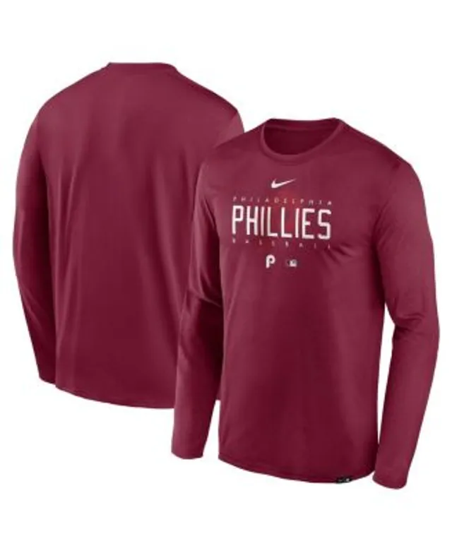 Men's Nike Red Philadelphia Phillies Wordmark Velocity Performance T-Shirt