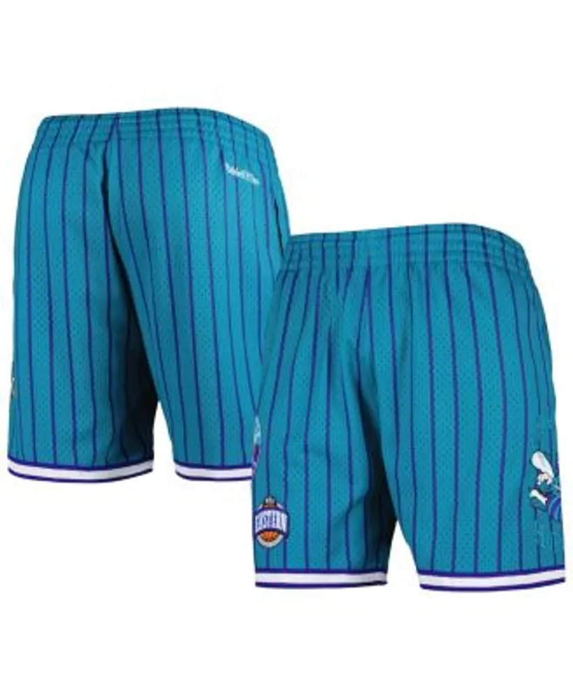 Charlotte Hornets Mitchell & Ness 1995/96 Hardwood Classics Fadeaway Reload  3.0 Swingman Shorts - Teal/Black