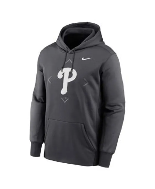 Men's Nike Anthracite Atlanta Braves Bracket Icon Performance Pullover Hoodie Size: Medium