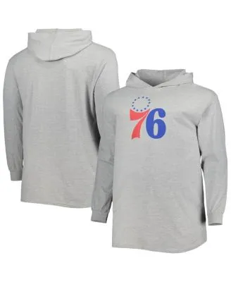 Men's Fanatics Branded Heathered Gray Philadelphia 76ers Off The Bench Color Block Pullover Hoodie