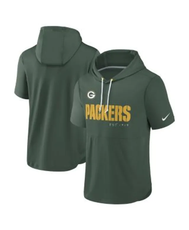 Nike Men's Hunter Green Bay Packers Short Sleeve Pullover Hoodie