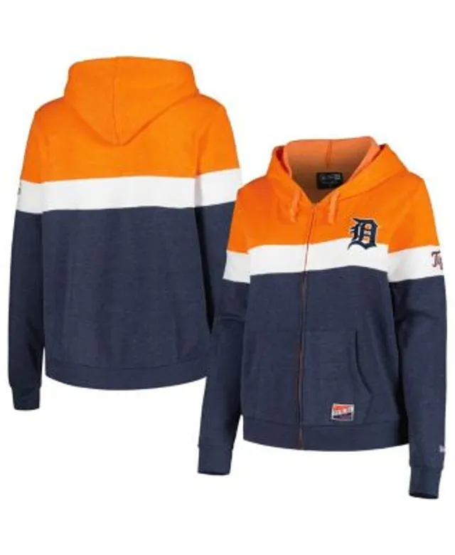 Denver Broncos New Era Colorblock Throwback Pullover Hoodie