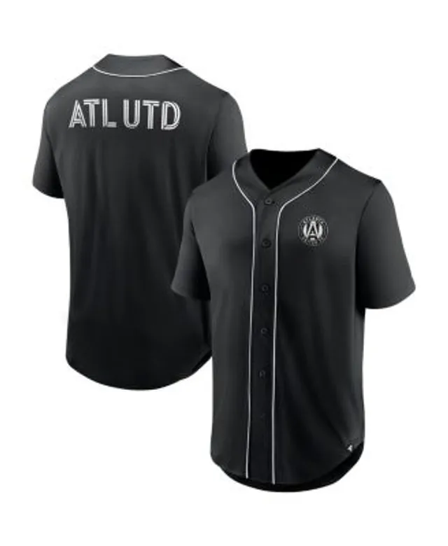 Fanatics Men's Branded Black Atlanta United FC Third Period Fashion  Baseball Button-Up Jersey