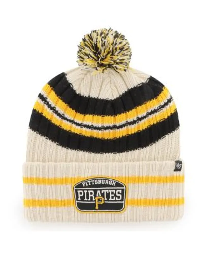 New Era Pittsburgh Black Stripe Cuff Pom Mens Knit Hat