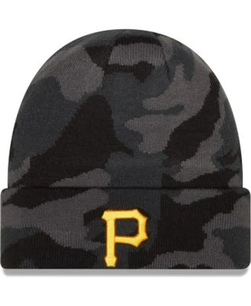 New Era Pittsburgh Black Stripe Cuff Pom Mens Knit Hat