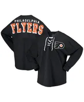 Women's Fanatics Branded Black Philadelphia Flyers Lace-Up Jersey T-Shirt