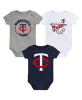 Infant St. Louis Cardinals Navy/White/Heather Gray Biggest Little Fan  3-Pack Bodysuit Set