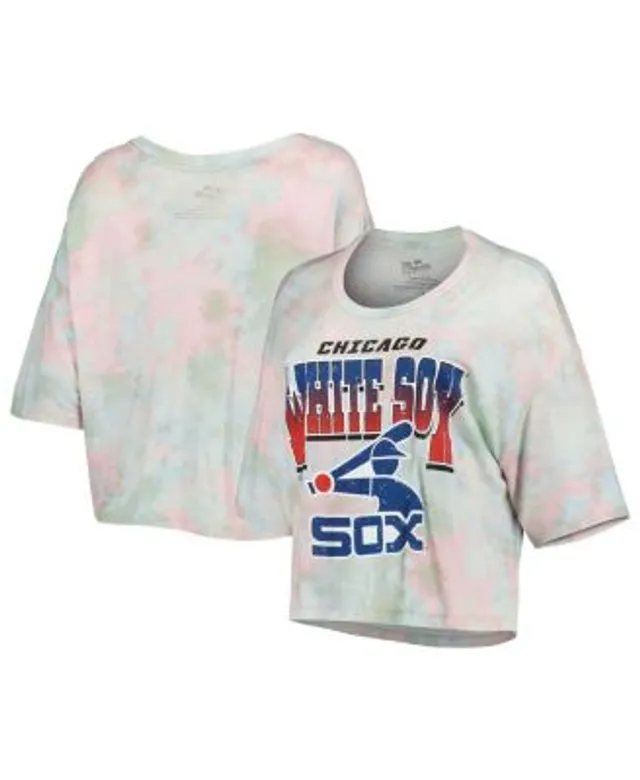 Women's New Era Navy Boston Red Sox Tie-Dye Cropped Long Sleeve T-Shirt Size: Large