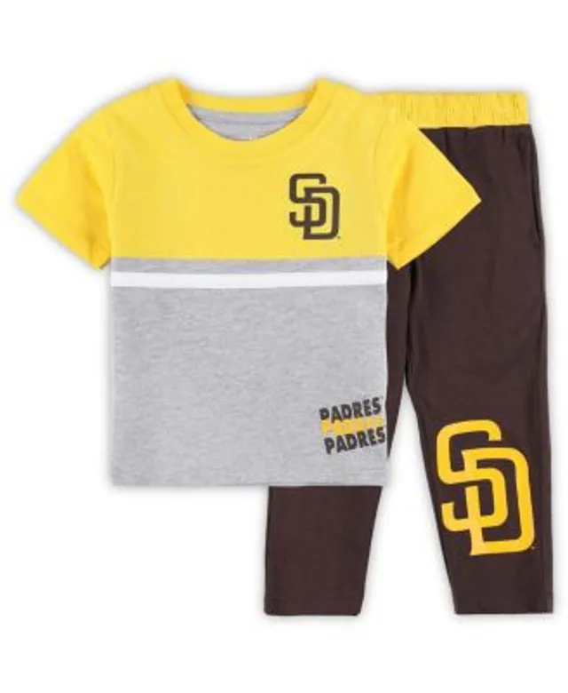 San Diego Padres Preschool Groundout Baller Raglan T-Shirt & Shorts Set -  Gold/Heather Gray