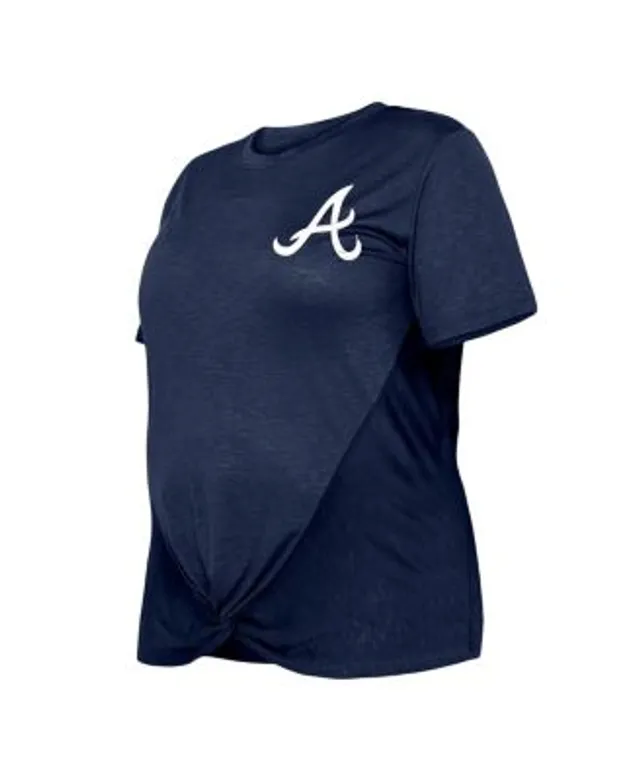 Women's Touch Navy Atlanta Braves Formation Long Sleeve T-Shirt