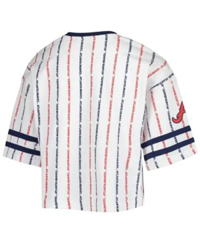 New Era Women's Atlanta Braves Pinstripe V-Neck T-Shirt - Macy's