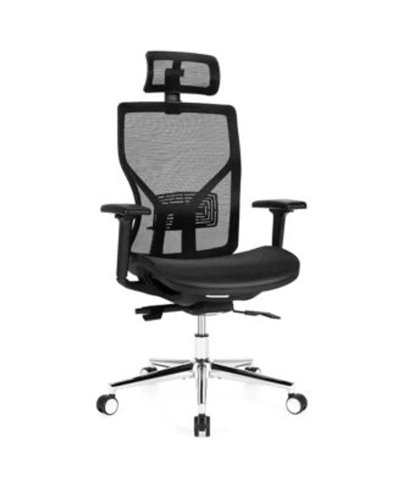 Costway High Back Reclining Office Chair Ergonomic Computer Desk Chair w/  Footrest & Pad