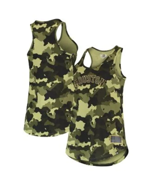 Chicago Cubs New Era Women's 2021 Armed Forces Day Brushed Camo Racer Back  Tank Top - Green/Black