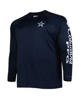 Columbia Men's Navy Dallas Cowboys Big and Tall PFG Terminal Tackle Logo  Raglan Omni-Wick Long Sleeve T-shirt