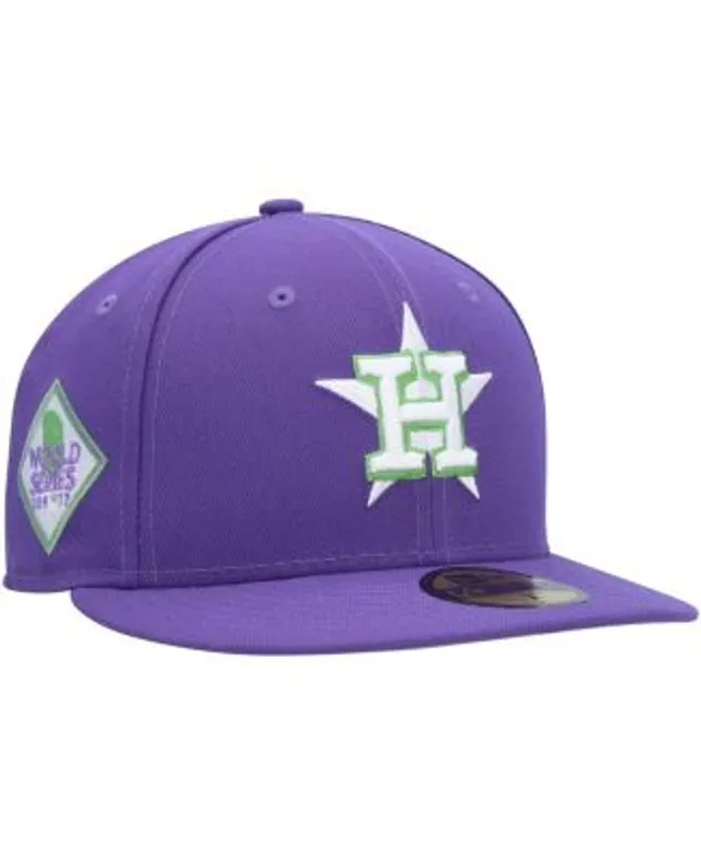 Men's New Era Purple Houston Astros Lime Side Patch 59FIFTY Fitted Hat