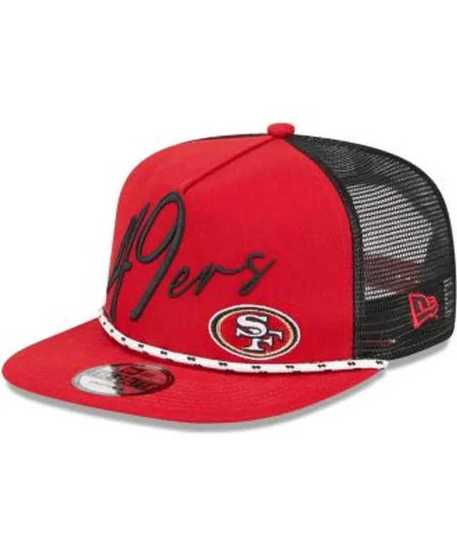 Men's New Era Black/Scarlet San Francisco 49ers Tailsweep 9FIFTY Snapback  Hat