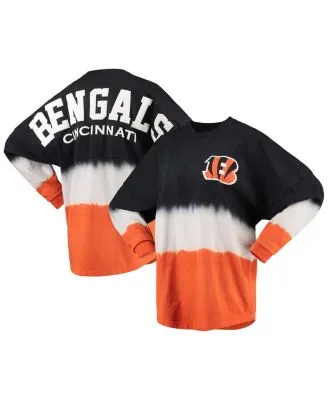 Women's Cincinnati Bengals New Era Orange/White Plus Size Athletic Varsity  Lace-Up Long Sleeve T-Shirt