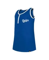 Los Angeles Dodgers New Era Girls Youth Henley Tank Top - Royal