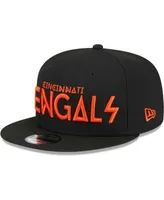 New Era Men's Black Cincinnati Bengals Quad II 9FIFTY Trucker Snapback Hat