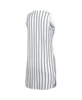 Women's Concepts Sport White Chicago Cubs Reel Pinstripe Knit Sleeveless Nightshirt Size: Extra Large